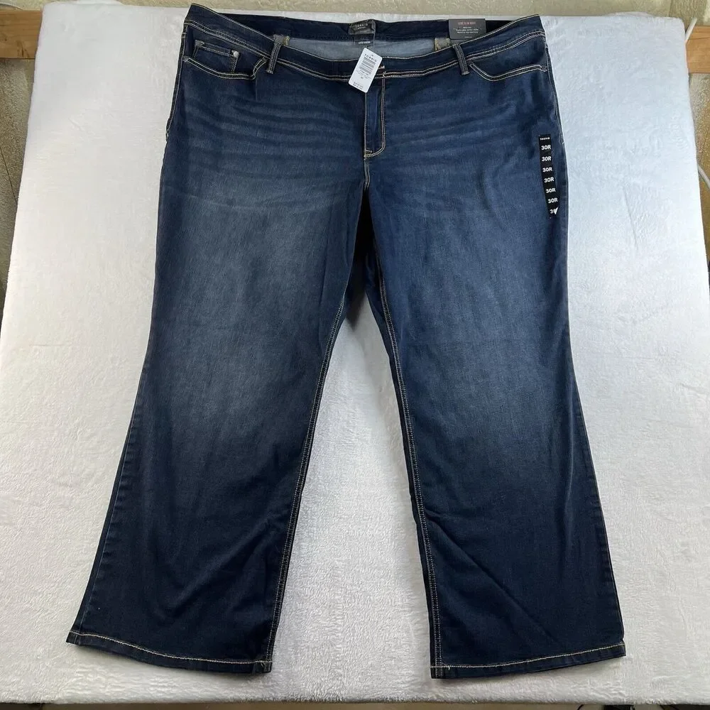 Torrid Plus 30 Luxe Slim Boot Cut Jeans Super‎ Stretch Mid Rise Rainstorm NEW
